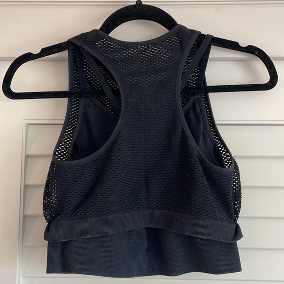 Black JoyLab Two Tiered Sports Bra with Mesh Detailing - Picture 12 of 12